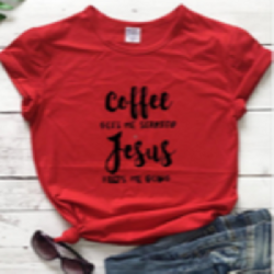 Coffee Jesus O-Neck T-Shirt Tee For Women